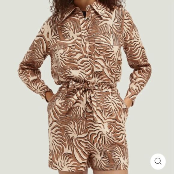 Scotch & Soda Zebra Print Button Down Shirt - Picture 1 of 9